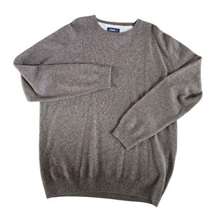 johnnie-O Brown Cashmere Crewneck Sweater